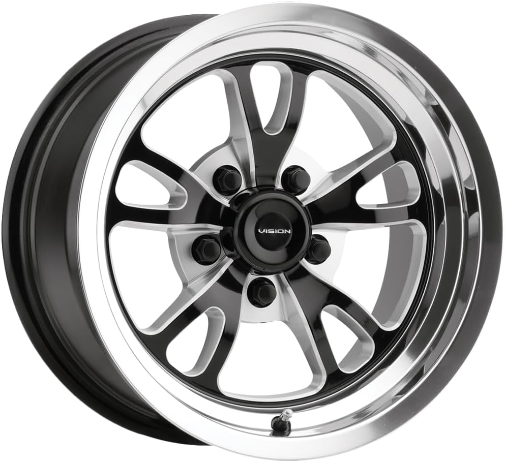 Vision 149 PATRIOT Custom Wheel - 15x8, 27 Offset, 5x114.3 Bolt Pattern, 83.1mm Hub - Gloss Black with Milled Spokes Rim