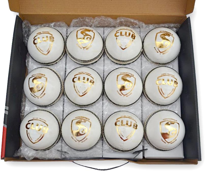 SG Club White Cricket Season Ball - Premium Alum Tanned Leather, Waterproof for Club & School Matches