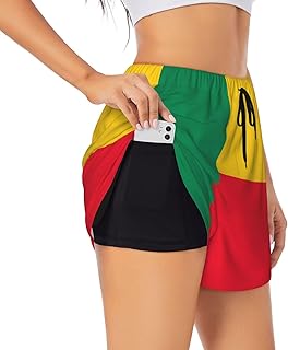 Women's Flag of Benin Printed Sports Shorts, Casual Shorts, Suitable for Fitness and Relaxation