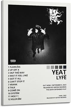 SUANYE Yeat Poster - 8 x 12 inches - Watercolor, Glossy, Unframed - Bedroom Wall Decor