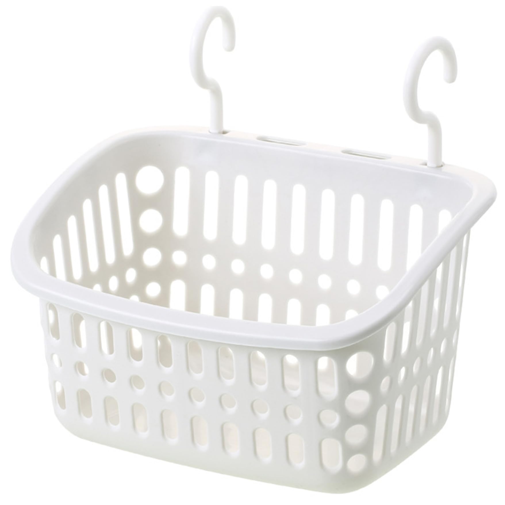 Hbbgdiy White Ventilated Hanging Shower Basket, 9X7x5 Sturdy & Smooth Pp Shower Caddy With Drainage Holes For Bathroom Storage & Organization