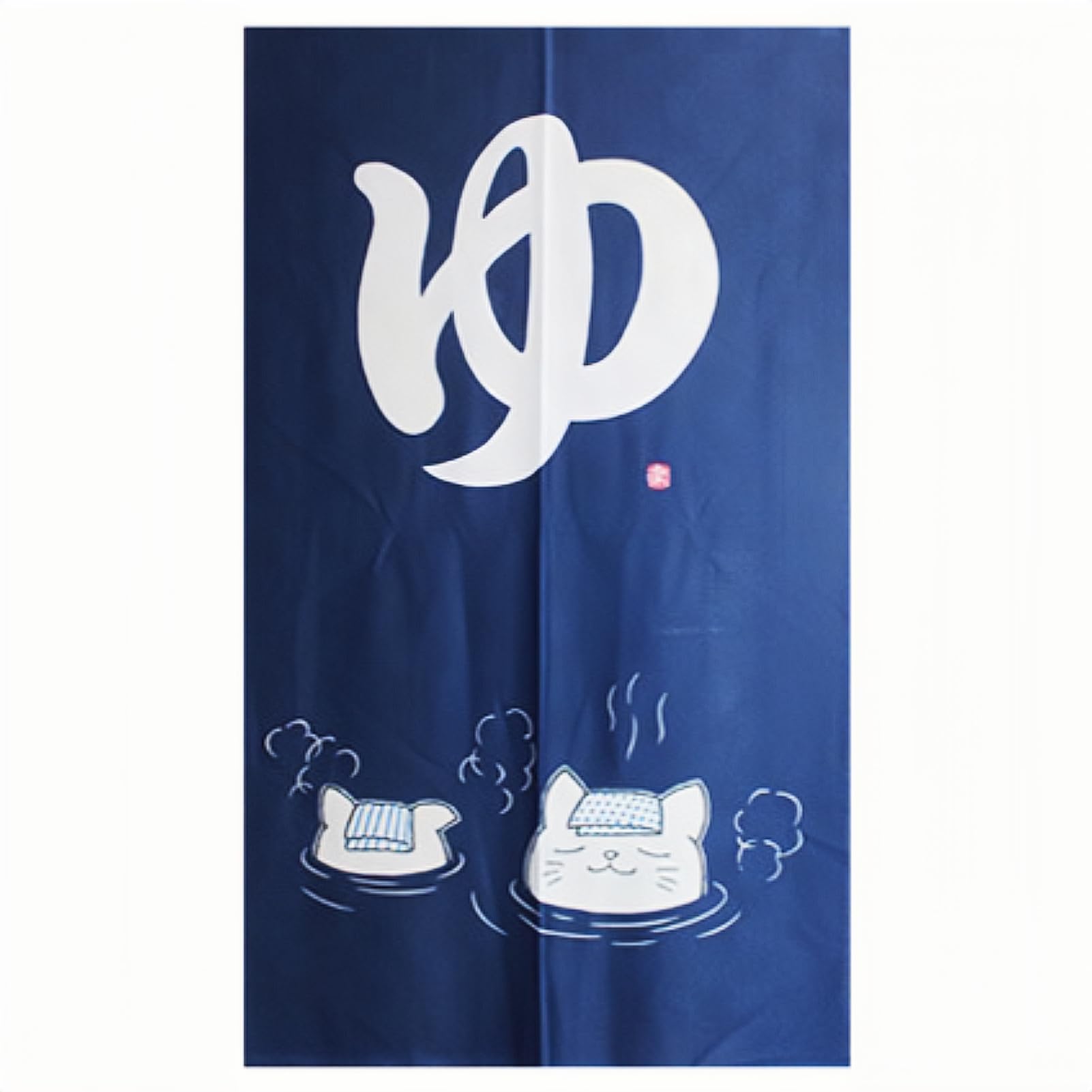Japanese Noren Door Curtain Cat Design Flame Retardant 32x59in Polyester