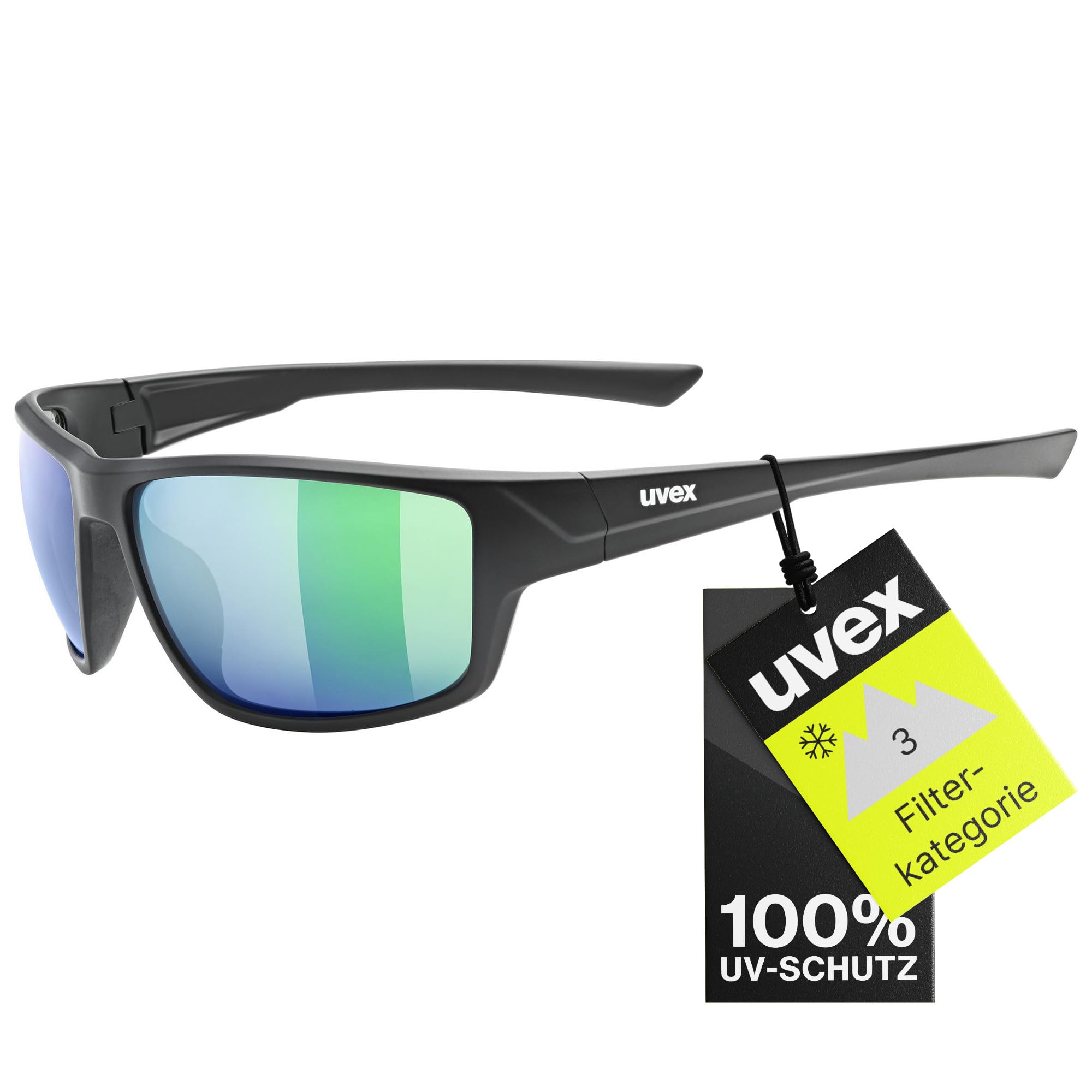 uvex sportstyle 230 - Sportbrille für Damen und Herren - starker Schutz vor Sonnenstrahlung - 100% UVA-, B, C Schutz - black mat - one size
