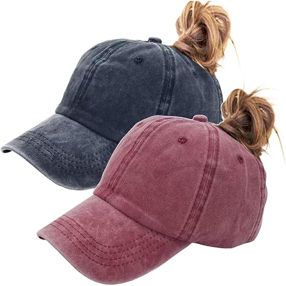 Distressed ponytail baseball cap Clearance