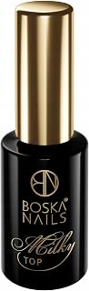 Boska Nails Top Milky 10ml Milky, Semi-Transparent Top Coat Without Sweat Layer, Profiled Brush for Baby Boomer and Ombre