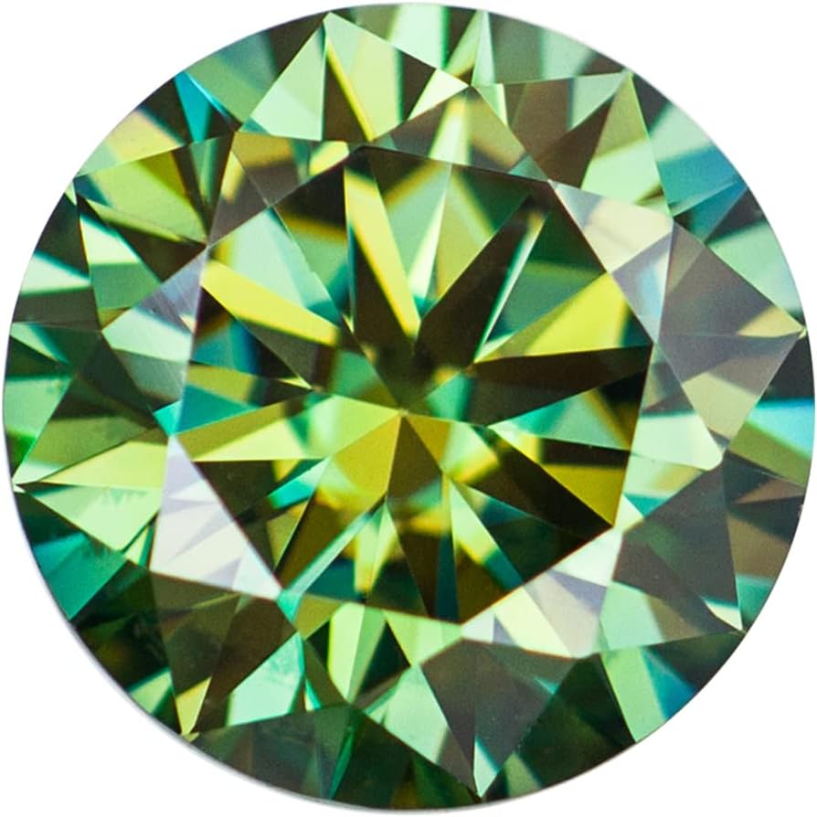 Naturally Green Moissanite Loose Stones Lab Diamond VVS1 Clarity 3Excellent Round Cut for Jewelry Making With GRA Report