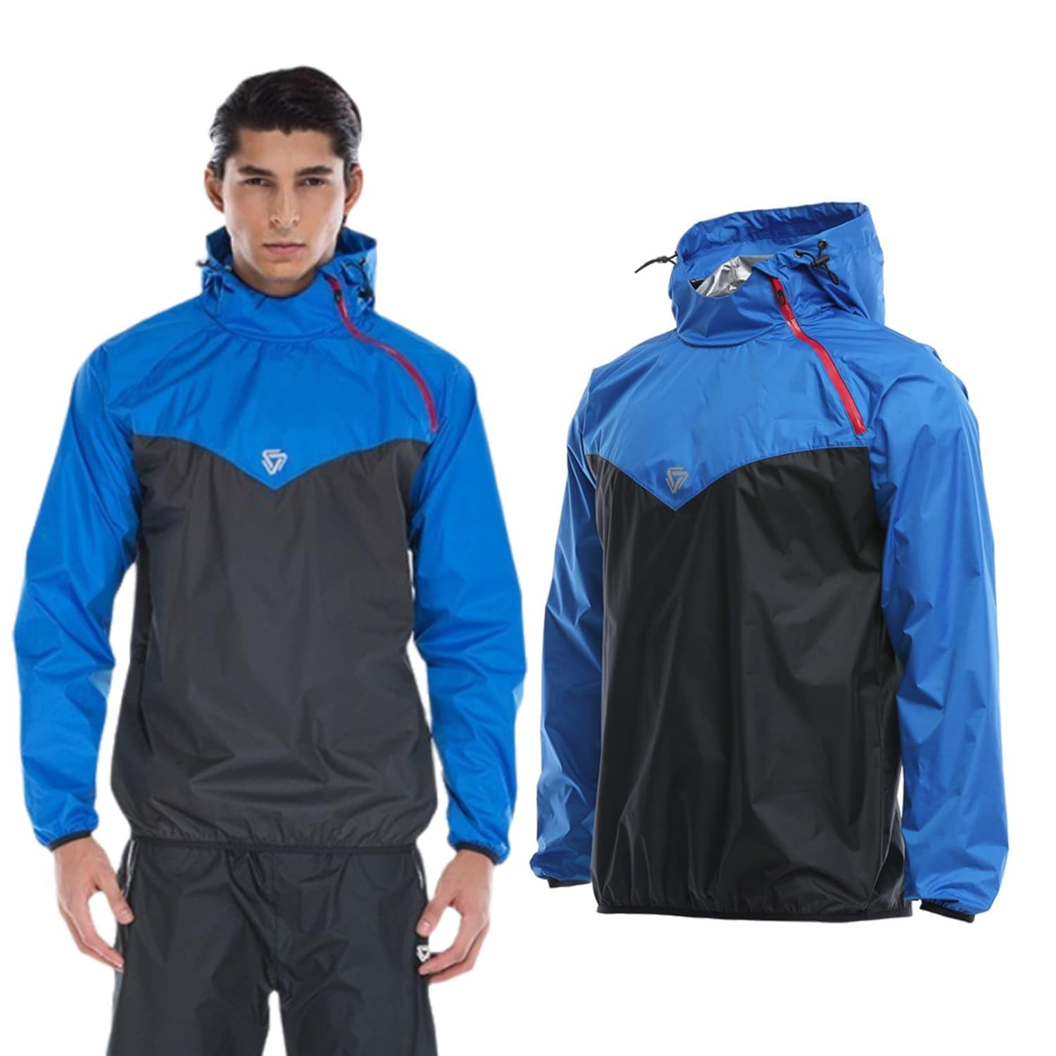 Sauna Jacket Sweat Hoodie for Men Weight Loss Sauna Suits Long Sleeve Shirt Workout Exercise Gym Boxing