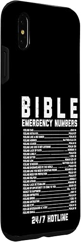 Miniatura 24 de Funda de regalo cristiana para iPhone 11 con números de emergencia bíblica, versículo de Dios Jesús, fe