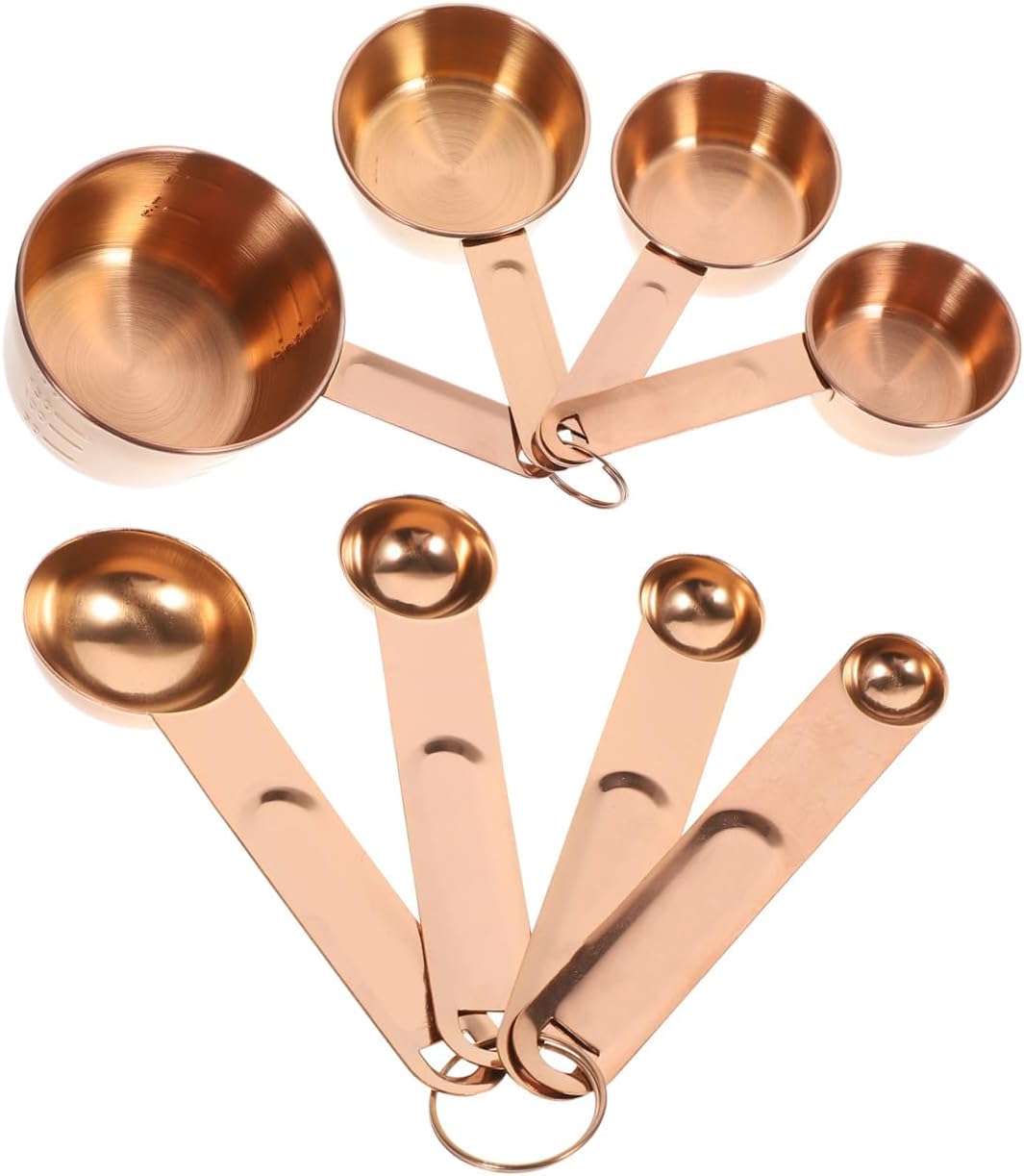 Stainless Steel Measuring Cups Set Baking Spoons with Long Handles for Sugar Milk Powder and Spices Practical Kitchen Tools for Lovers