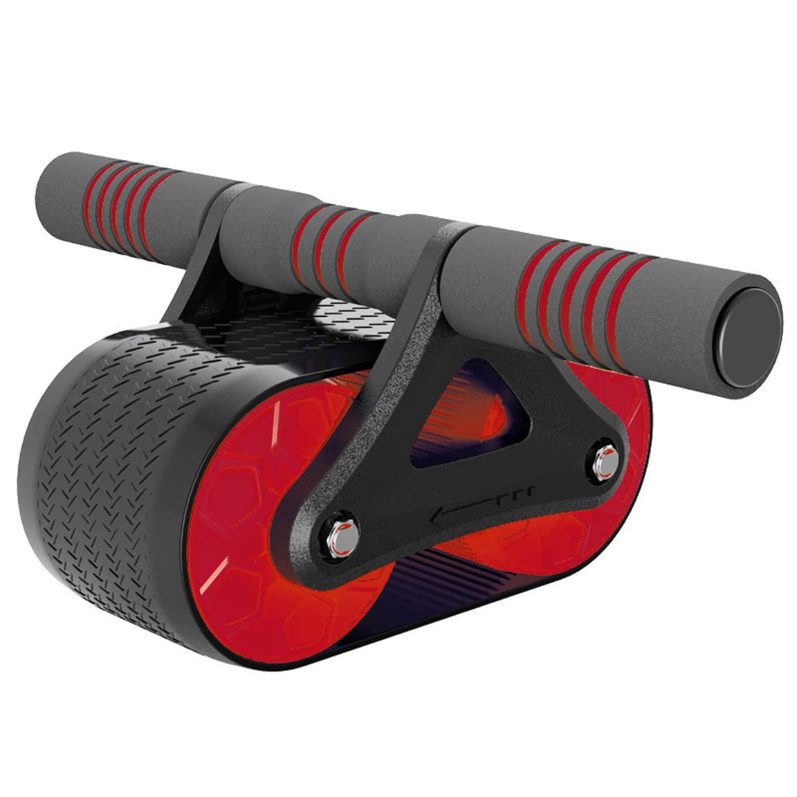Rueda para abdominales: rueda con rodillo para abdominales con alfombrilla para rodillas, rueda abdominal de rebote automático, diseño de doble rueda, adecuada para ejercicios de despliegue de abdomi