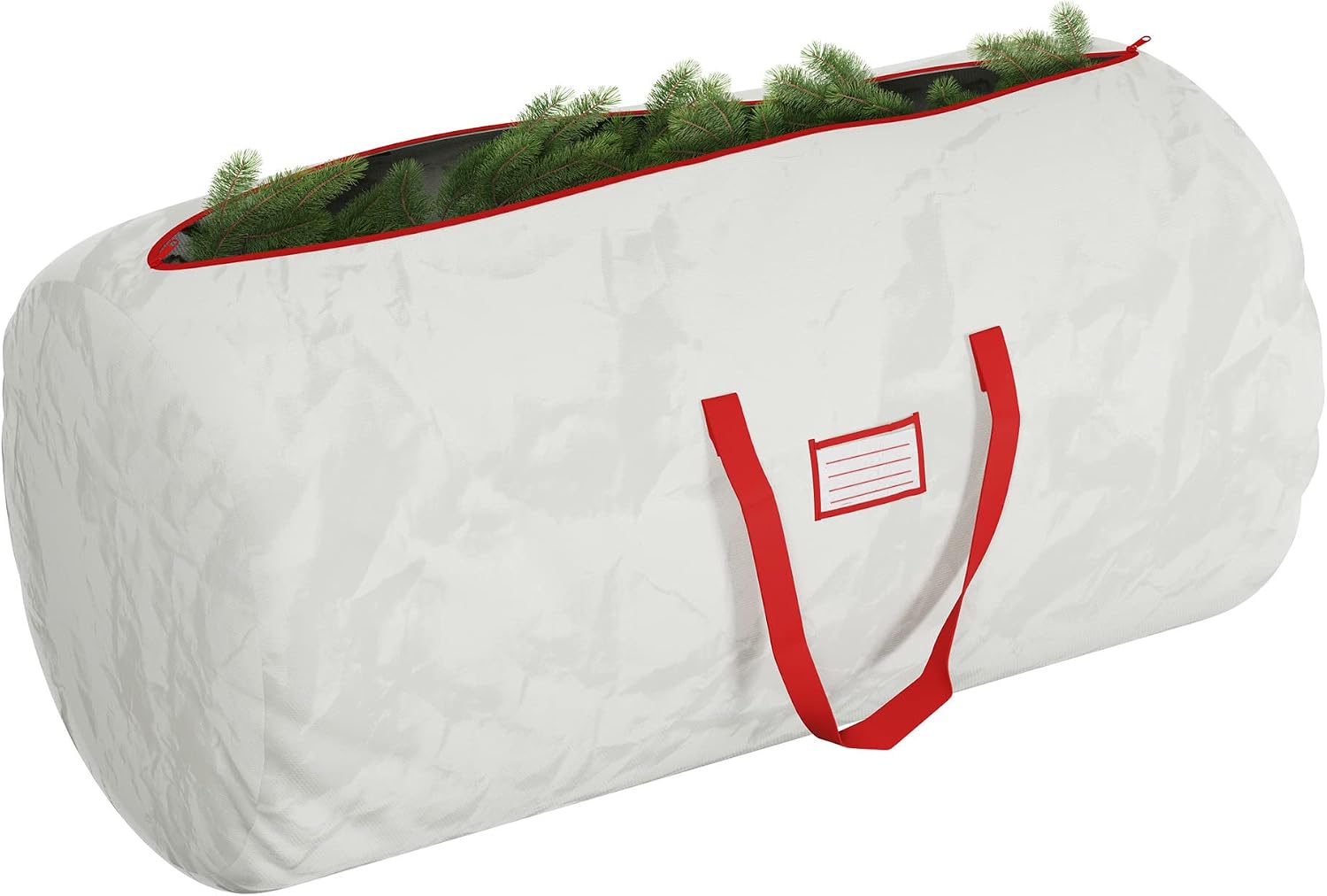 Christmas Tree Storage Bag, fits up to 12 ft Artificial Trees, Protects Holiday Lights and Decor from Moisture & Damage, White by Elf Stor