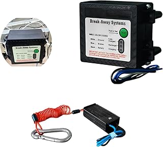 12V Trailer Breakaway Kit with LED Test Light - Electric Break Away System, Universal Waterproof Trailer Brake Controller for Vehicles (Battery Not Included)