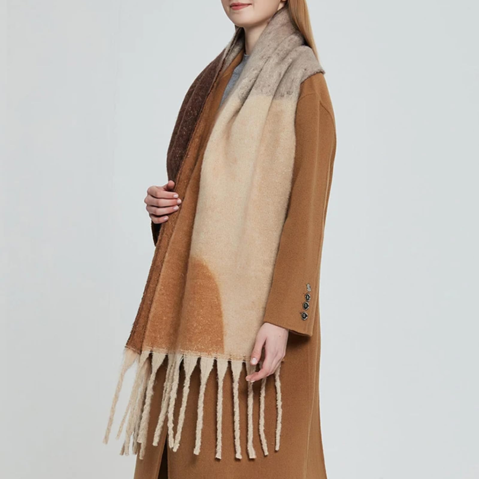 Sciarpa Scialle Invernale Sciarpe Sciarpa da Donna Invernale con Stampa Vintage, con Nappe, Foulard Lungo Avvolgente, da Uomo