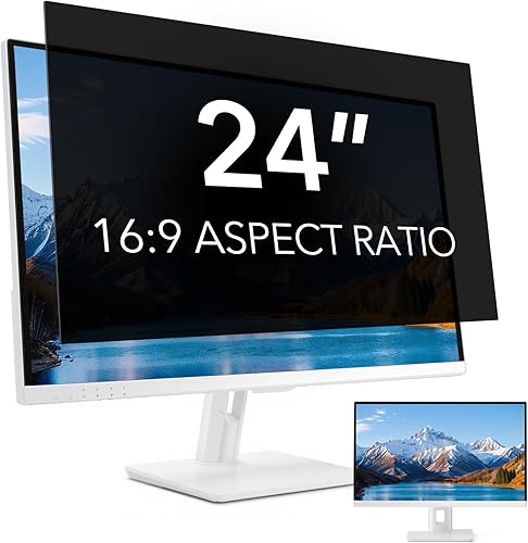 Miniatura 10 de Paquete de 2 pantallas de privacidad de computadora de 24 pulgadas para monitor de pantalla ancha de relación de aspecto 16:9, protección ocular