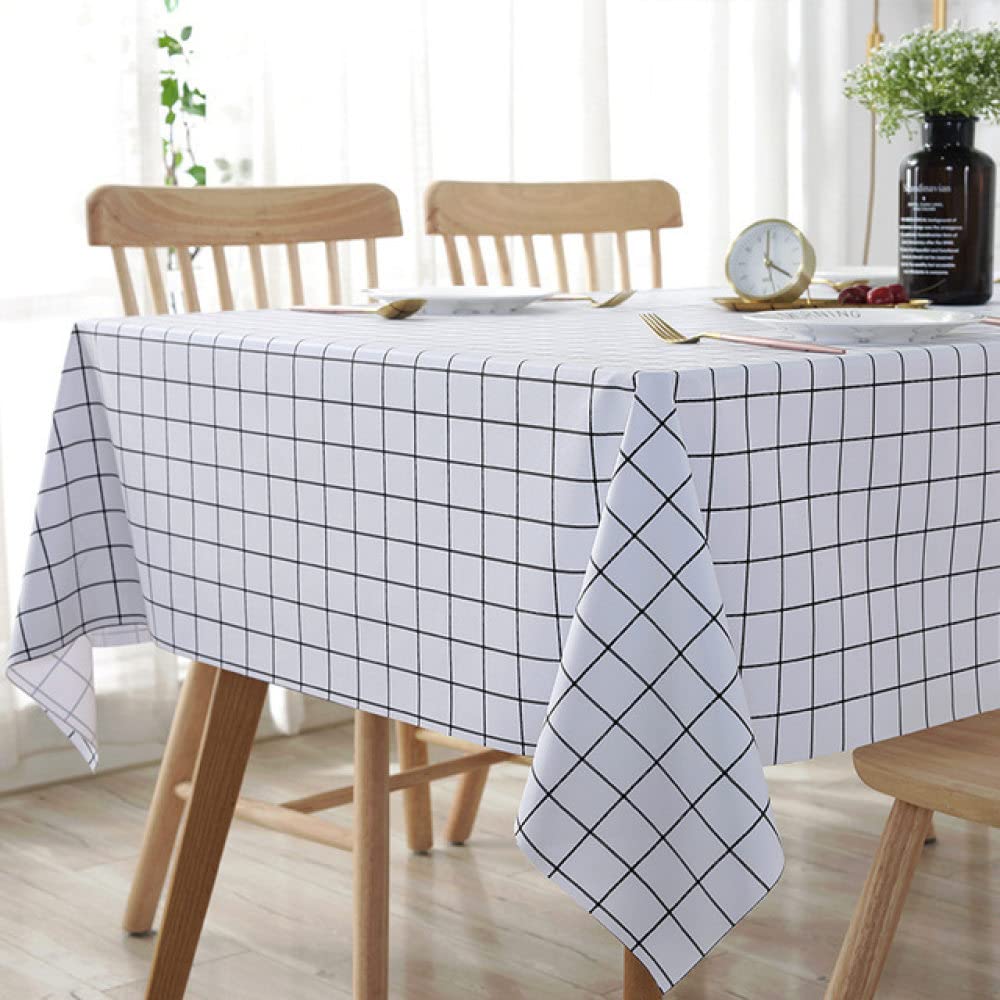 Nappe imprimée en Plastique PVC épaisse rectangulaire à motif grille pour table cuisine 140x220cm