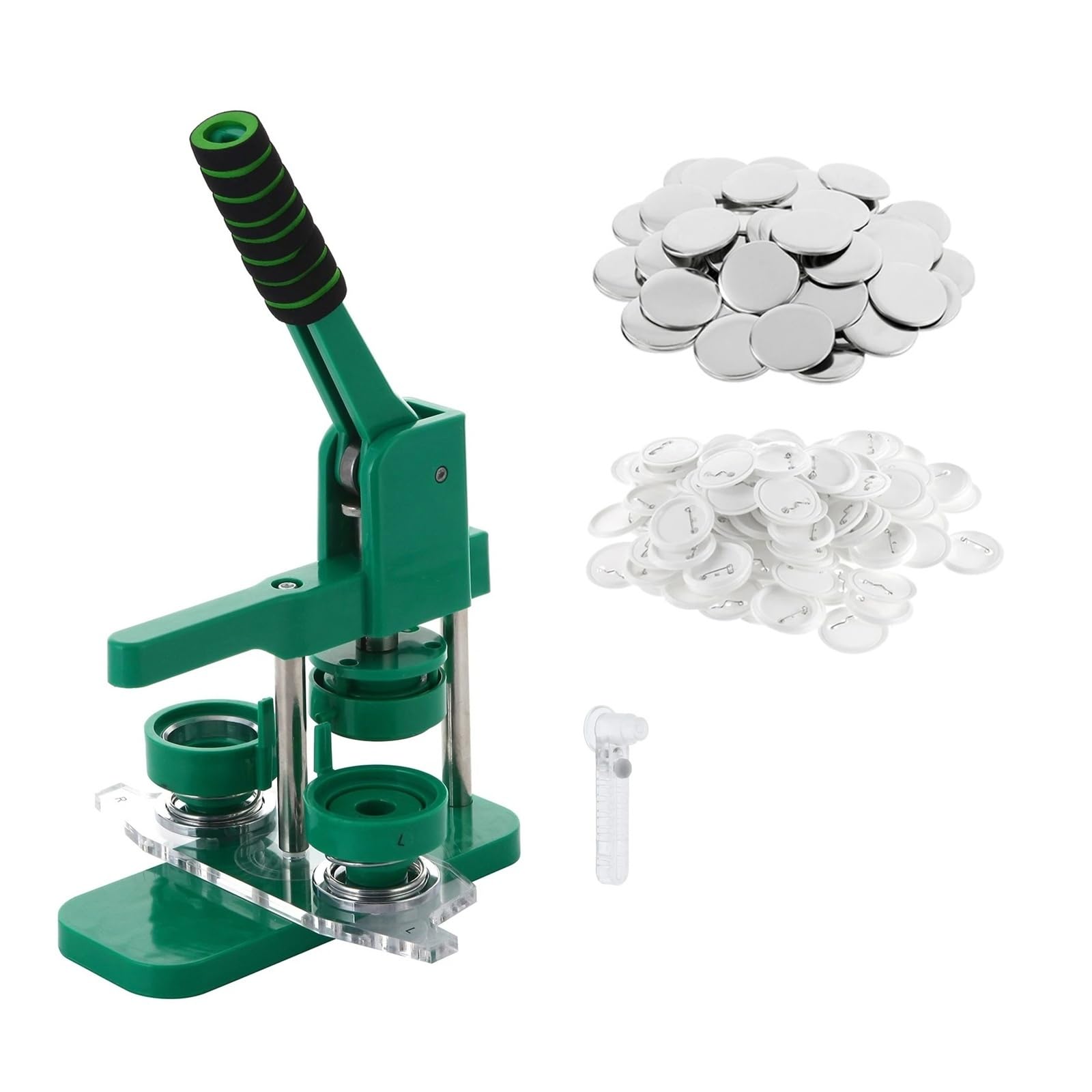 Maszyna do produkcji znaczków DIY 25/32/44 mm ze 100 zestawami pustych materiałów na znaczki, magnetyczna forma ręcznego tłoczenia, regulowana Różnego przeznaczenia