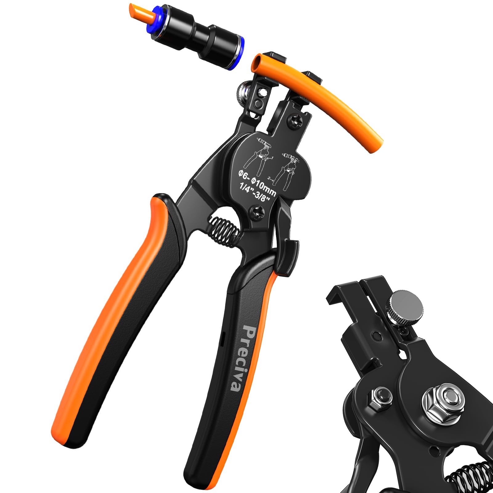 Alicates para Manguera Compresor Aire 4–10 mm, Herramienta Desconectora de Racores Neumáticos Push-In, Pinza de Liberación Rápida para Tubos de Aire y Compresor