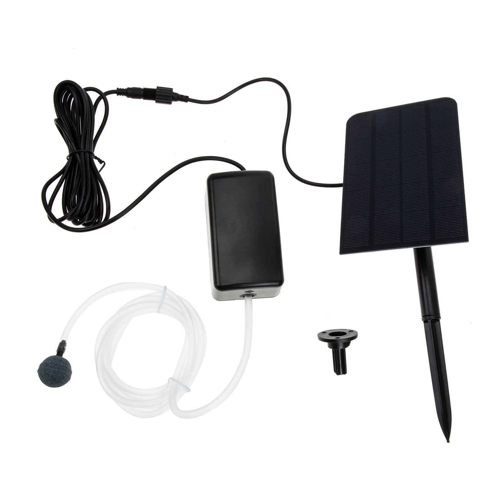 ORFOFE Sonnenbetriebene Sauerstoffpumpe für Aquarium und Teich mit Stabilem Abs Material, Leise 50 den Außenbereich und Zierfische