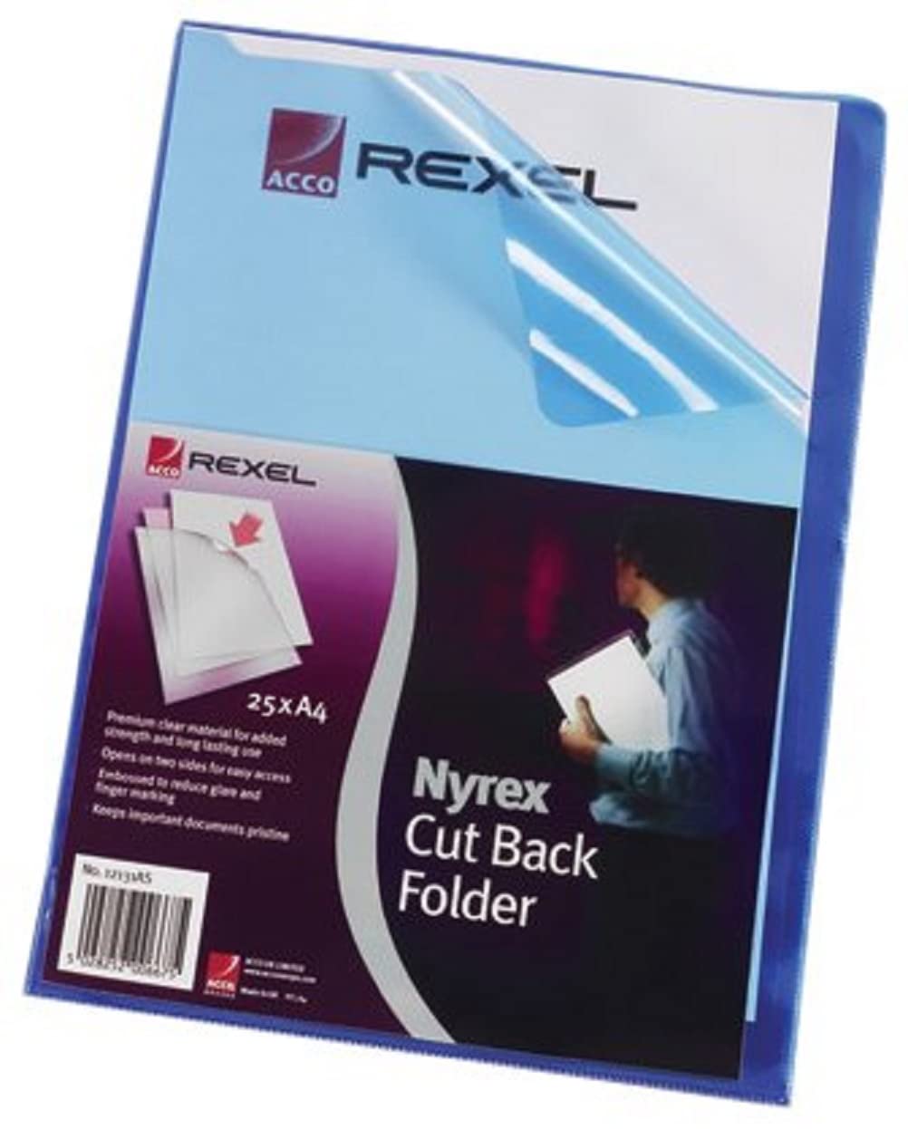 Rexel Nyrex Folder Cut Back A4 Blue Ref 12131BU [Pack of 25]