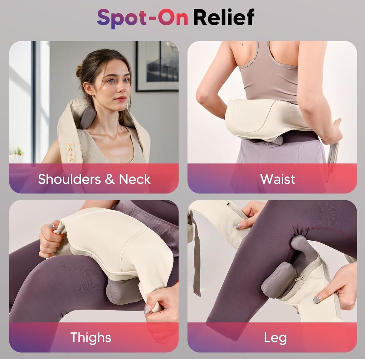 Neck massage, shoulder massage with heat - disintegration, shotsu and pressure point relief - 360 ° for rotating silicon head neck, back, legs and shoulder pain - light and portable Neck massage, shoulder massage with heat - disintegration, shotsu and pressure point relief - 360 ° for rotating silicon head neck, back, legs and shoulder pain - light and portable