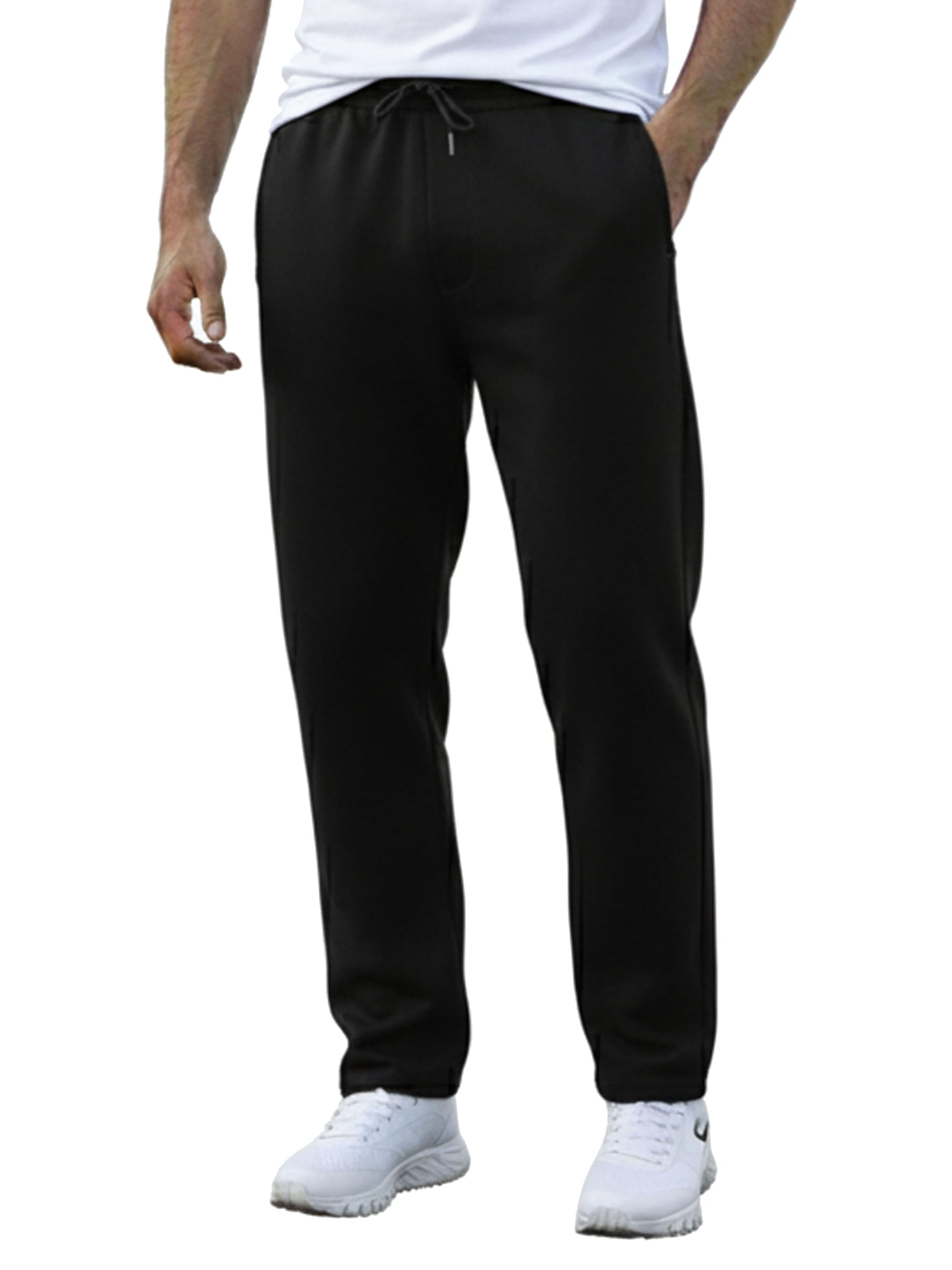 SASSAFRAS Men's Cotton Track Pants, Oversized Loose Fit Lower Regular wear and Gym wear with Zipper Pockets, Comfortable and Casual Lower for Men in neutral