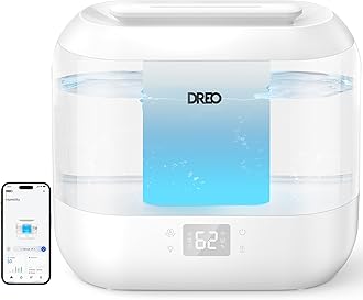Dreo Smart Humidifier for Bedroom, 4L Cool Mist Humidifier for Home Baby, Humidity Sensor, Auto Mode, 32H Last, Oil Diffuser, 28dB Quiet Ultrasonic Humidifiers, Works with Alexa(White)
