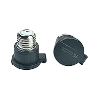 Vista 5 de Adaptador de bombilla impermeable E26/E27, adaptador de enchufe de luz de 3 clavijas a enchufe, adaptador de enchufe de bombilla polarizada superior