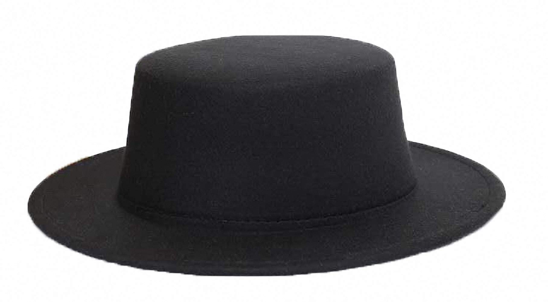 Ulalaza Women Solid Color Flat Brim Hats Bucket Bowler Fedora Floppy Derby Felt Hat Winter Warm Cap