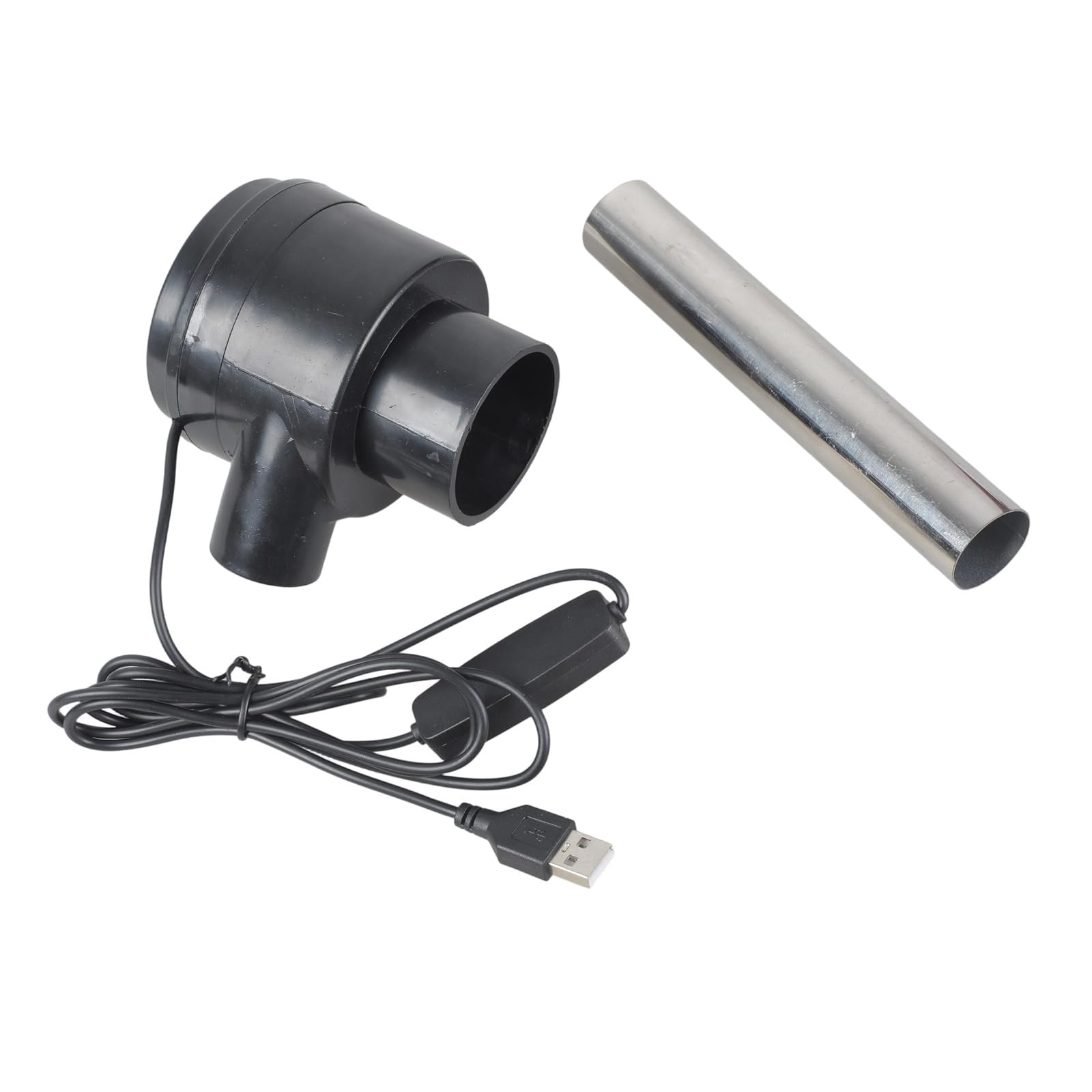 Jazuaiao Usb Electric Blower Fan 5 Speed With 14.5Cm Air Duct For Cooking Starting Bbq Smoky Cooling 5V Powered 140Cm Cable Usb Blower With Long Nozzle For Heat Dissipation