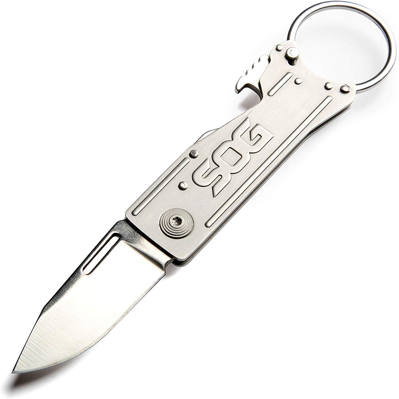 KeyTron Keychain Pocket Knife- Convenient 1.8 Inch EDC Folding Knife with Bottle Opener and Quick Thumb Release (KT1001-CP)