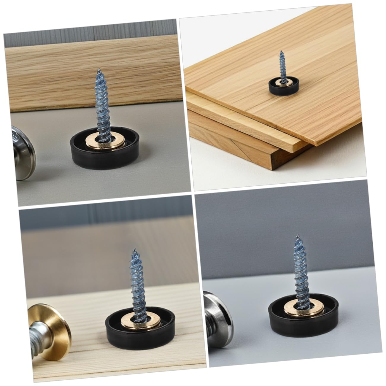 12 Pcs Stainless Steel Decorative Mirror Screws with Black Caps