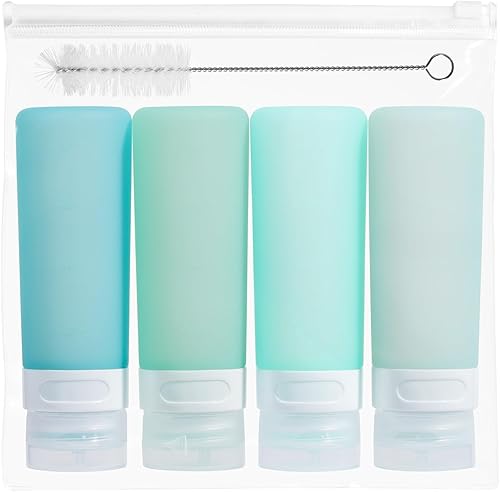 Miniatura 26 de Botellas exprimibles de condimentos para salsas, mini recipiente de silicona para aderezo de ensalada de 1 onza para llevar con bolsa de sándwich