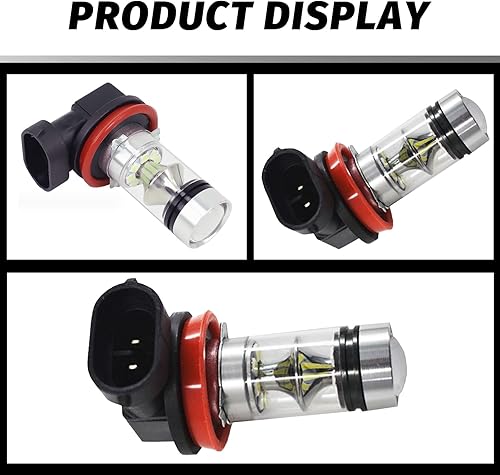 Miniatura 3 de Ajxn 2 lámparas antiniebla LED H8H11 para automóvil, 20 LED, 100 W, de alta potencia, súper brillante, repuesto de bombilla, Plug and Play, luz de