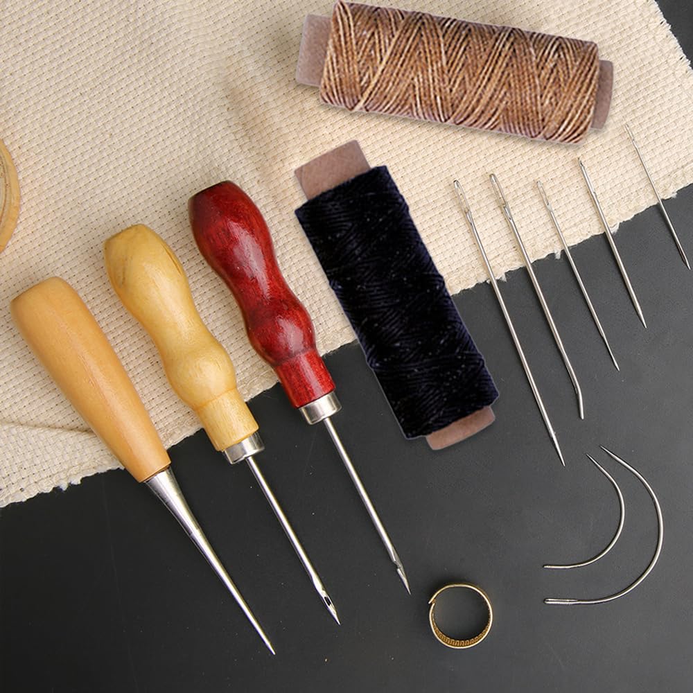 150D Filo Cerato Per Cuoio E Pelle - Kit Riparazione Tappezzeria Da 50 Metri, 1mm, Colore Beige, Per Scarpe, Borse E Fai Da Te