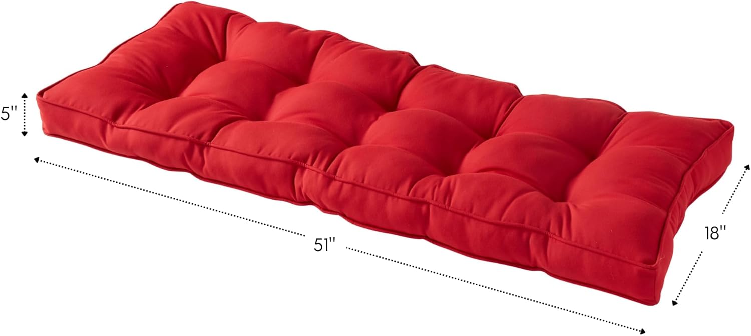 Outdoor 51 x 18-inch Sunbrella Bench Cushion, Canvas Jockey Red