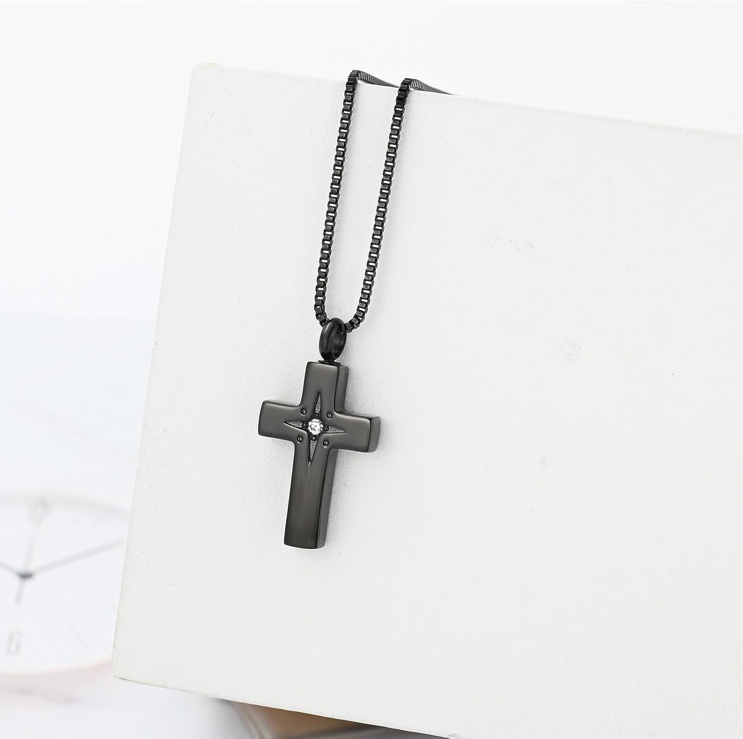 XSMZB Cross Urn Necklace for Ashes of Loved One Funeral Cremation Jewelry Ashes Keepsake Pendant Women Men Memorial Gift - Image 6