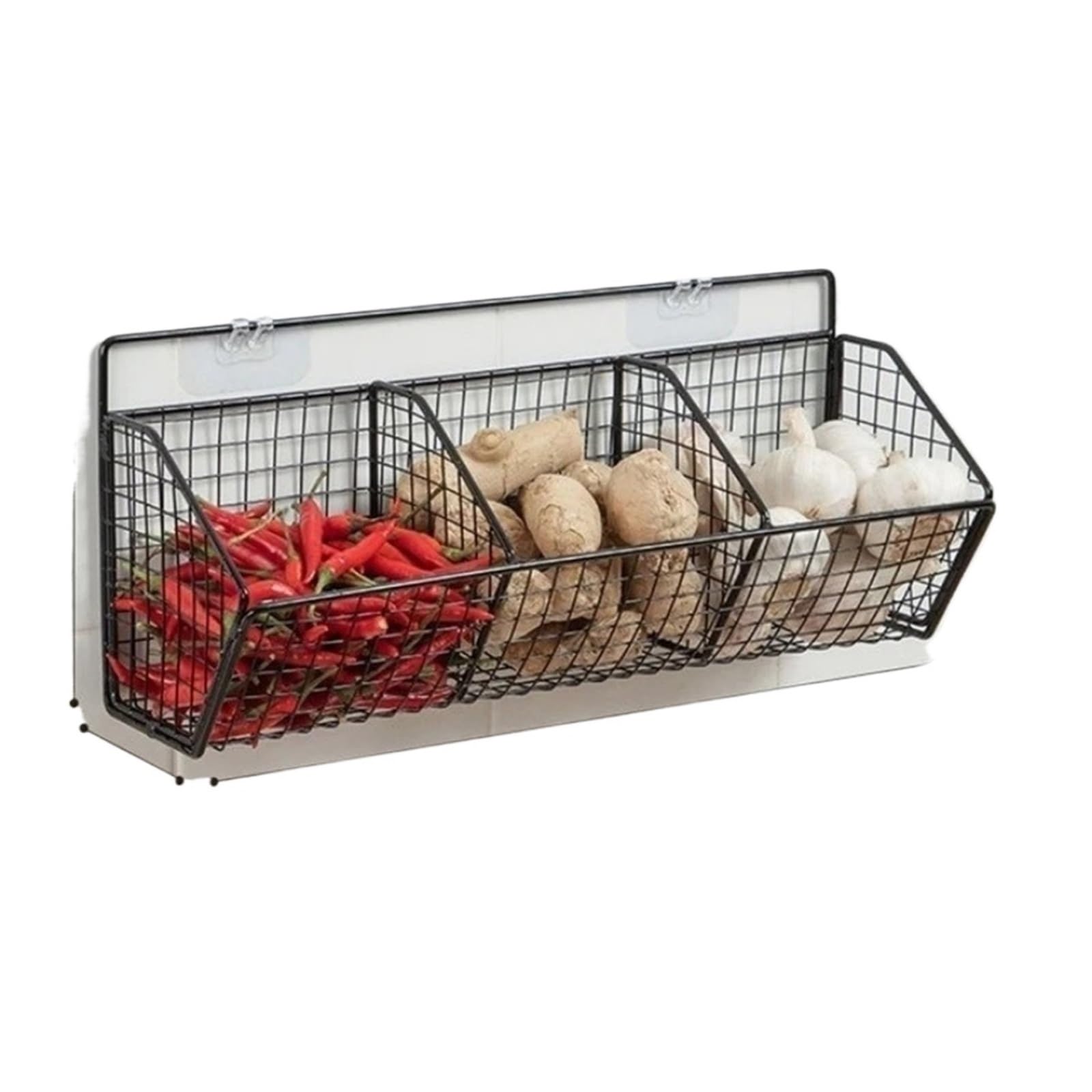 Storage Basket Kitchen Shelf Vegetable Ginger Garlic Hanging Wall-Mounted For Home(SIZE 1)