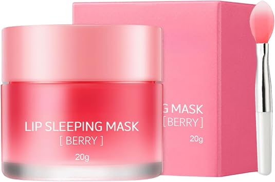 Lip Mask Overnight - 20g Lip Sleeping Mask - Berry Lip Mask - Natural Moisturizing Lip Balm For Day And Night Lip Care - Lip Masks For Fade Lip Lines, Brighten Lip Color, Repair Dead Skin And Cutin