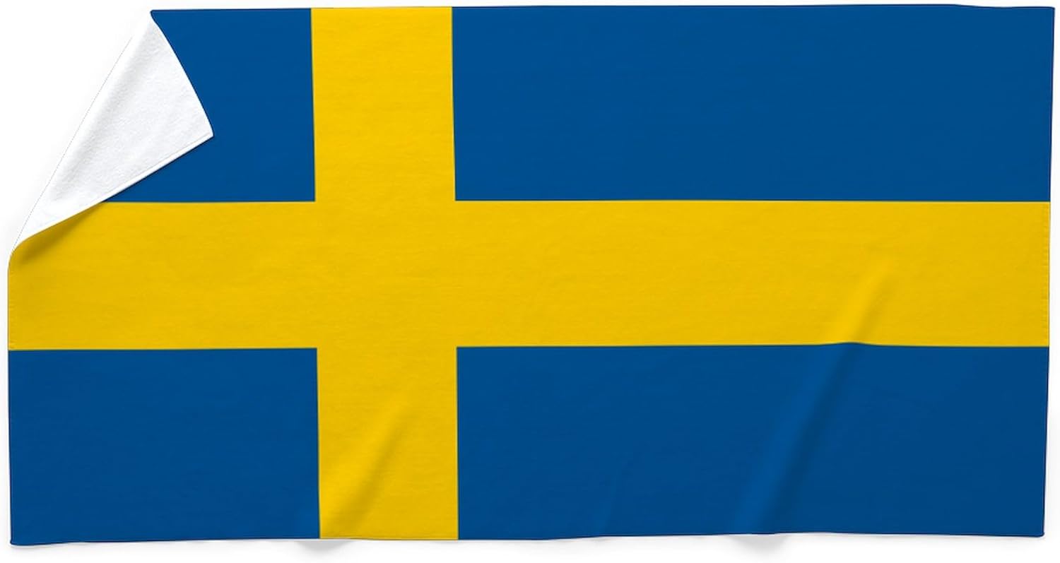 CafePress Flag of Sweden 30"x60" Absorbent Cotton Back, Soft Beach, Pool Towel