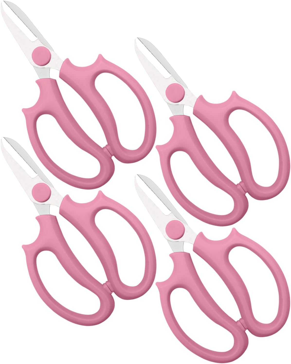 Pink Flower Scissors, Thickened Stainless Steel Floral Pruning Snips – Sharp Garden Clippers for Fresh Flowers, Flower Arrangement Supplies, DIY Floral Cutting Scissor (12 PCS Pink)