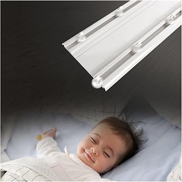 Double Curtain Track Ceiling Mount Heavy-Duty Conjoined Curtain Rails, Room Divider Ceiling Track System for Living Room/Bedroom/Shower/RvWhite,400cm4 * 100cm