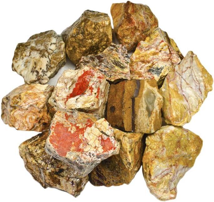 Hypnotic Gems Materials: 18 lbs Landscape Jasper Stones from Asia - Rough Bulk Raw Natural Crystals for Cabbing, Tumbling, Lapidary, Polishing, Wire Wrapping, Wicca & Reiki Crystal Healing