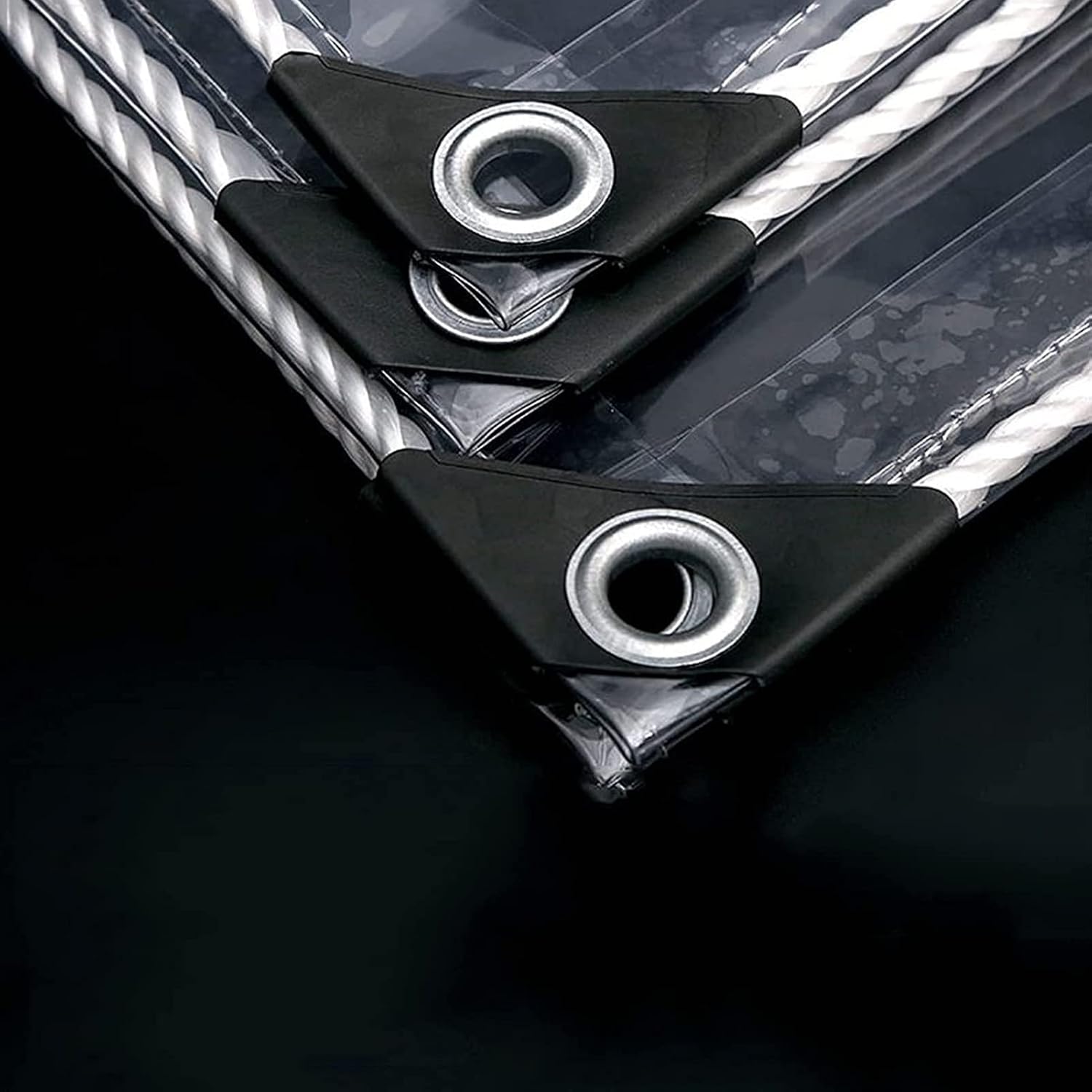 Transparent Tarp Sheet Waterproof Heavy Duty PVC Clear Tarpaulin Plastic Sheeting for Furniture Camping Garden Camping Tarp Tent with Grommets (Size:1x1m)