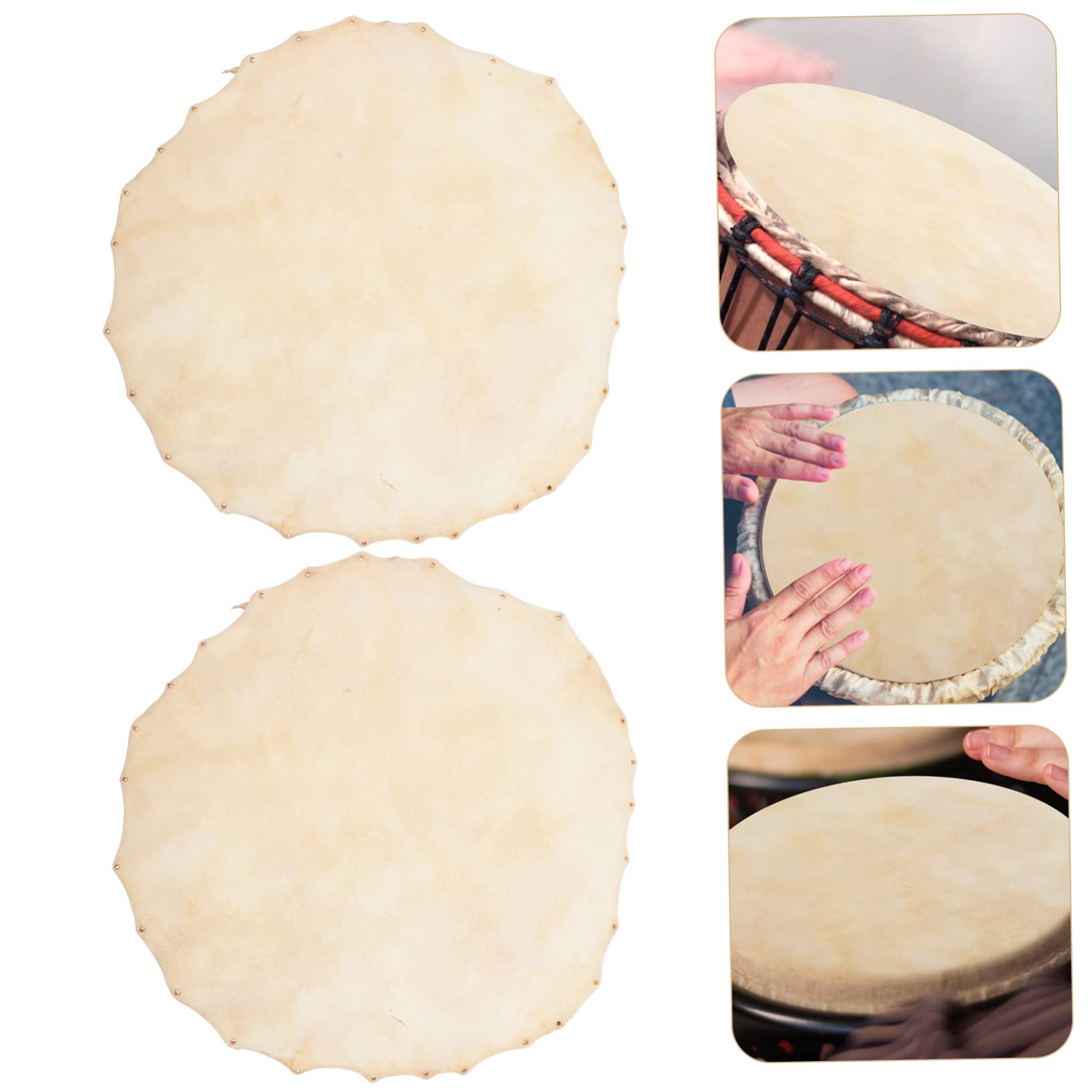 Piel de Repuesto para Instrumento de Percusión Africano de Cuero 2 Piezas