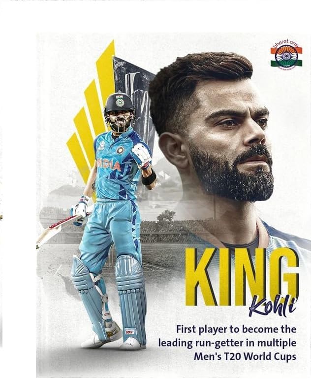 Omdecor Kingh Of Cricket Virat Kohli Poster For Sports Academy, Bed Room, Living Room, Office (Size -30 Cm X 45 Cm)