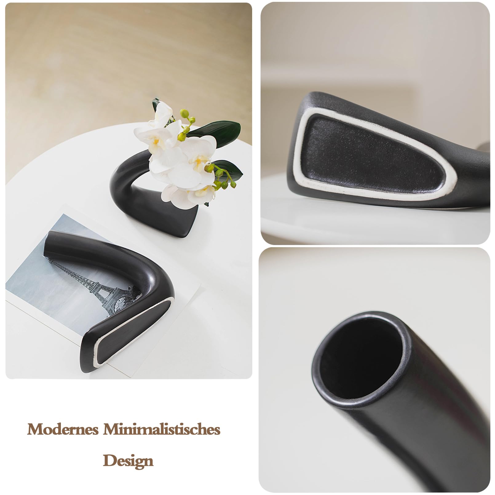 Keramikvase Vasen Set,Ins Style Vase Weiß Blumenvase Für Modern Home Decor Vase Aesthetic-Nordic Kreative Minimalistische Boho Vase Wohnzimmer Deko Vase,Festival Geschenk Dekorationen Vasen