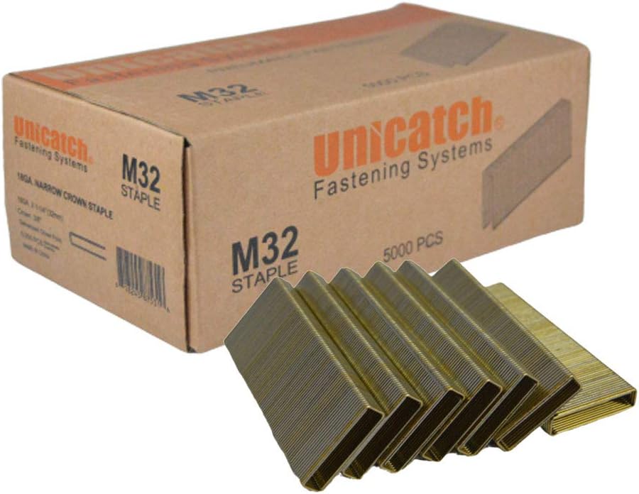 18 Gauge 3/8 Inch Medium Crown Staples 1-1/4 Inch Legth (5,000/Box) - Similar to SENCO M Series M15…