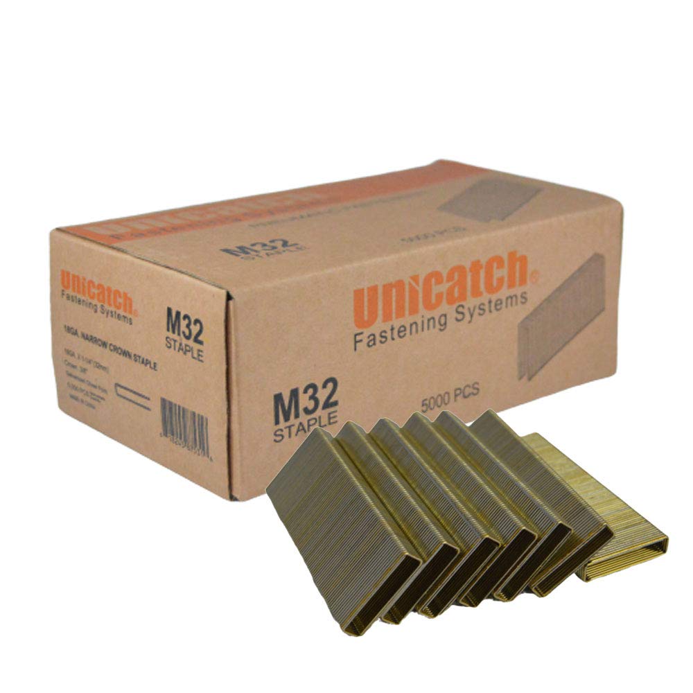 18 Gauge 3/8 Inch Medium Crown Staples 1-1/4 Inch Legth (5,000/Box) - Similar to SENCO M Series M15…