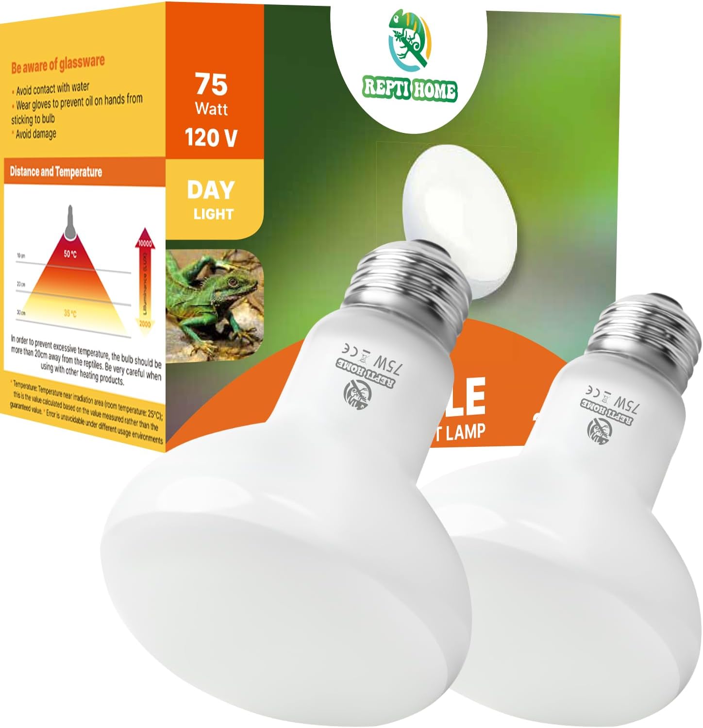 REPTI HOME Reptile Heat Lamp Bulbs, Simulate Natural