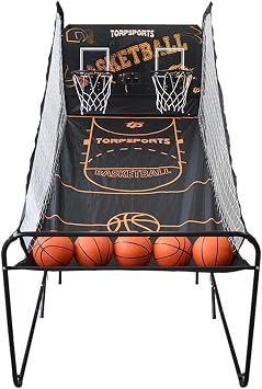 Basketball Basketball Arcade Game for Adults for 2 Players, Electronic Scorer with 8 Game Options and 3 Balls- Double Shot Indoor Basketball Hoop System, Portable Indoor Basketball Hoop